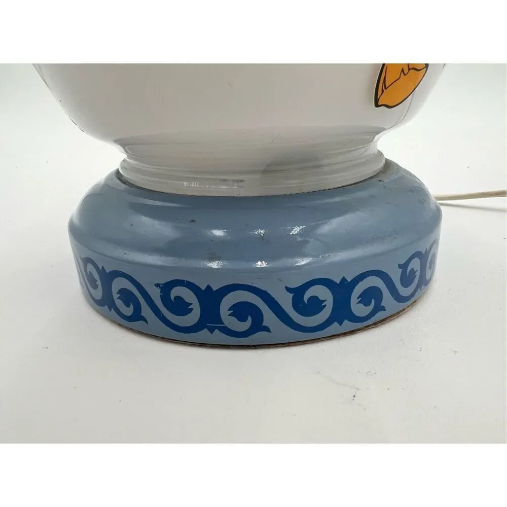 vintage Disney Aladdin & Jasmine Genie Milk Glass Lamp Red Light Night Light 90s